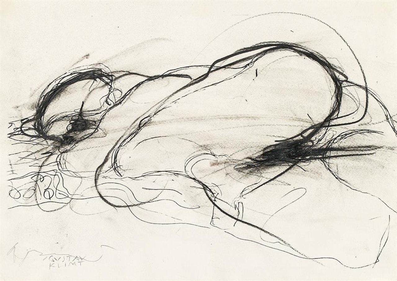 Nude, overpainted (Gustav Klimt) by Arnulf Rainer