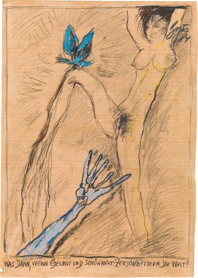 "Was dann, wenn Edelmut und Schönheit zerschmettern die Welt?" by Gunter Brus