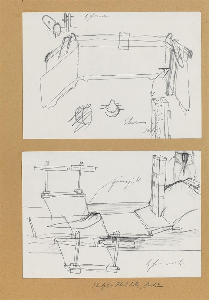 Untitled (mixed lot: 2 works on paper) by Bruno Gironcoli
