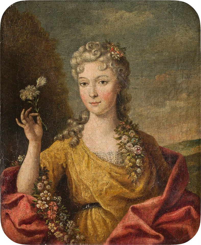 Portrait of a lady as Flora by French School