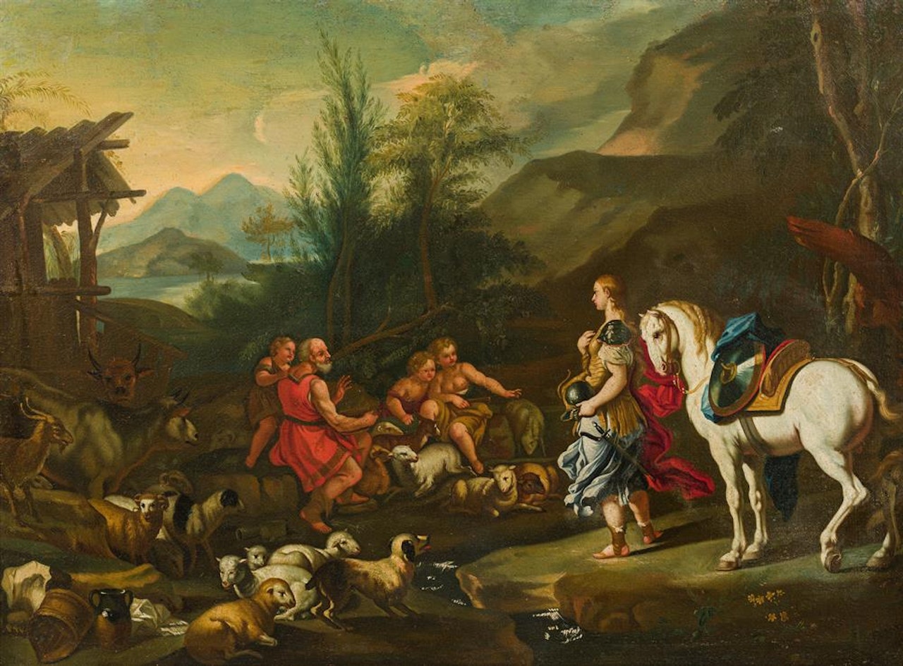 Erminia seeking shelter (after Tasso, La Gerusalemme Liberata, VII, 6-7) by Italian School