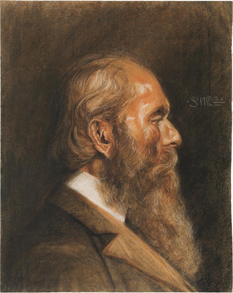 Head of a bearded man in profile by Egon Schiele