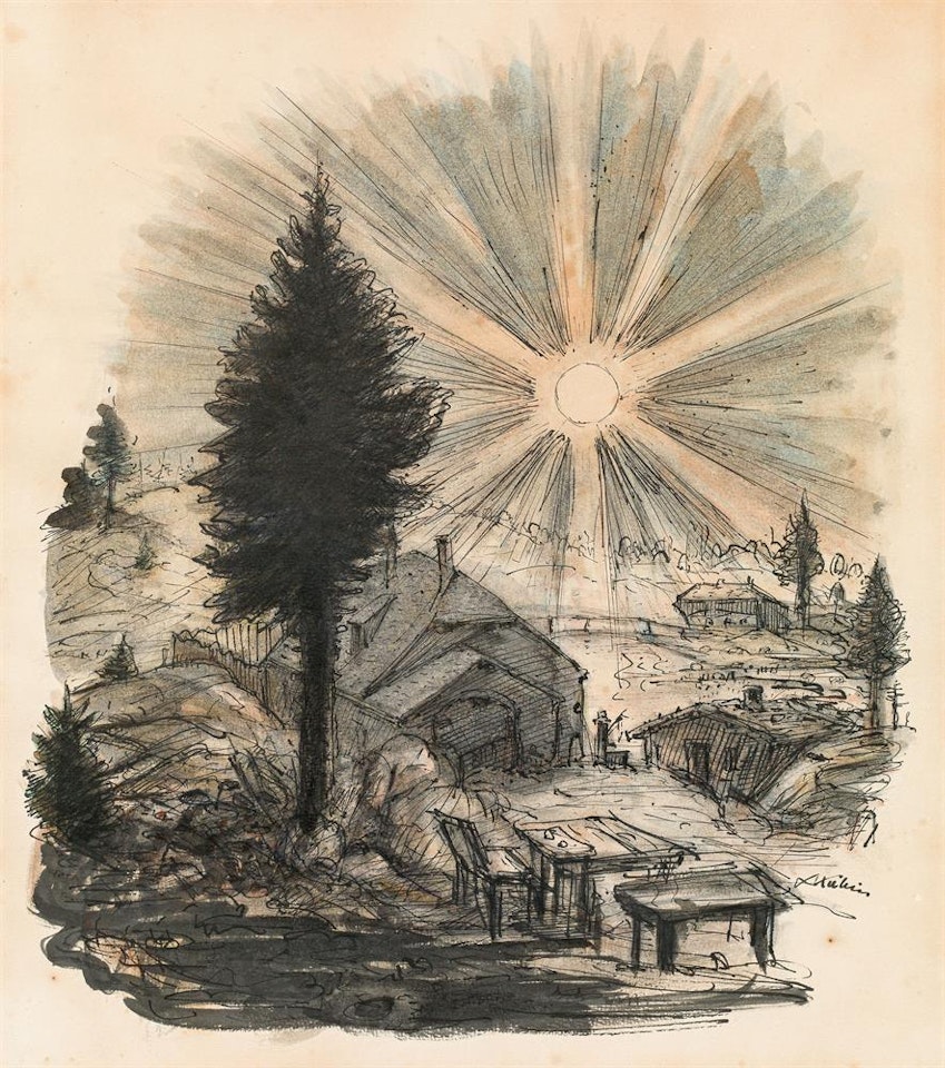 Rural landscape in sunlight by Alfred Kubin