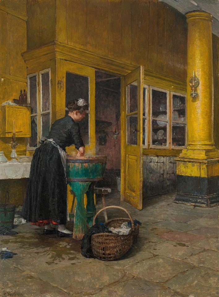 Washing day by Carl Moll