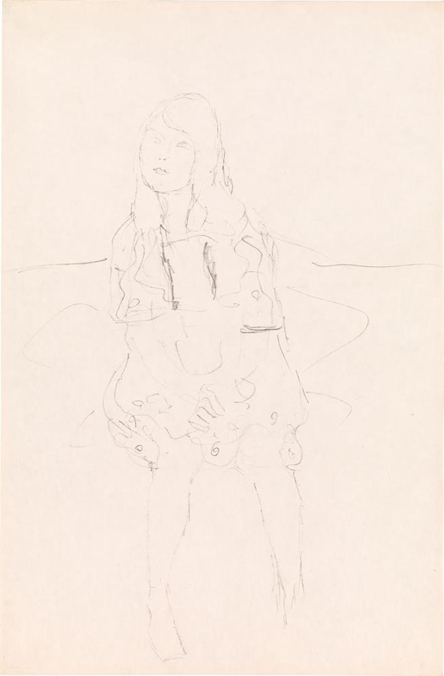 Study for the portrait of Mäda Primavesi seated by Gustav Klimt