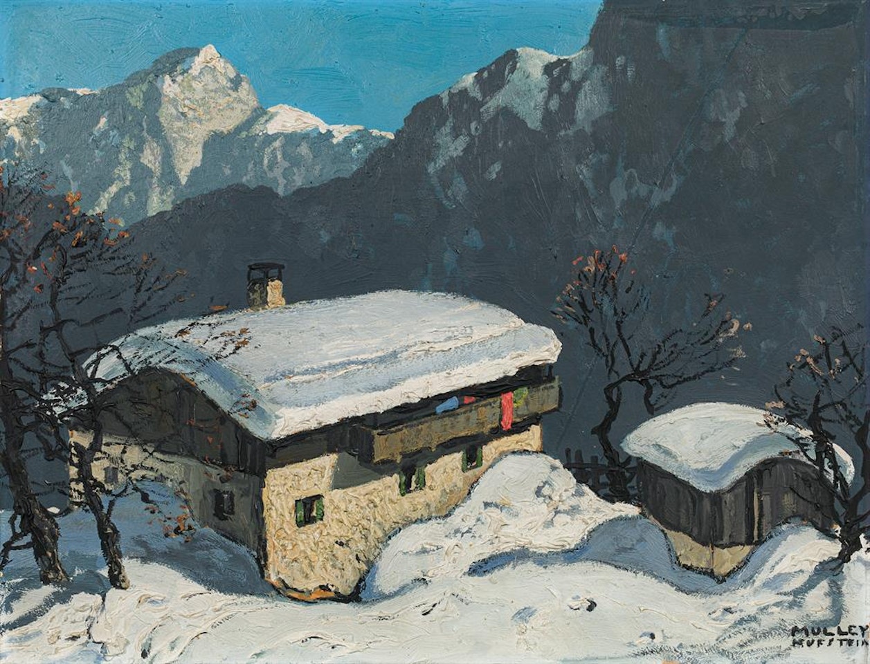 Berghof in winter by Oskar Mulley