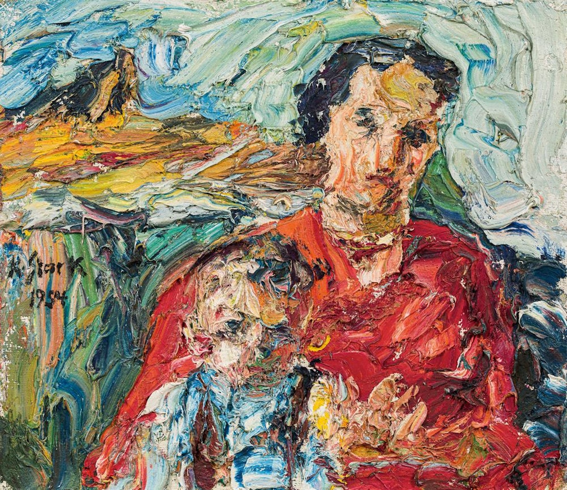 Wife of the artist with their son Wolfgang by Karl Stark