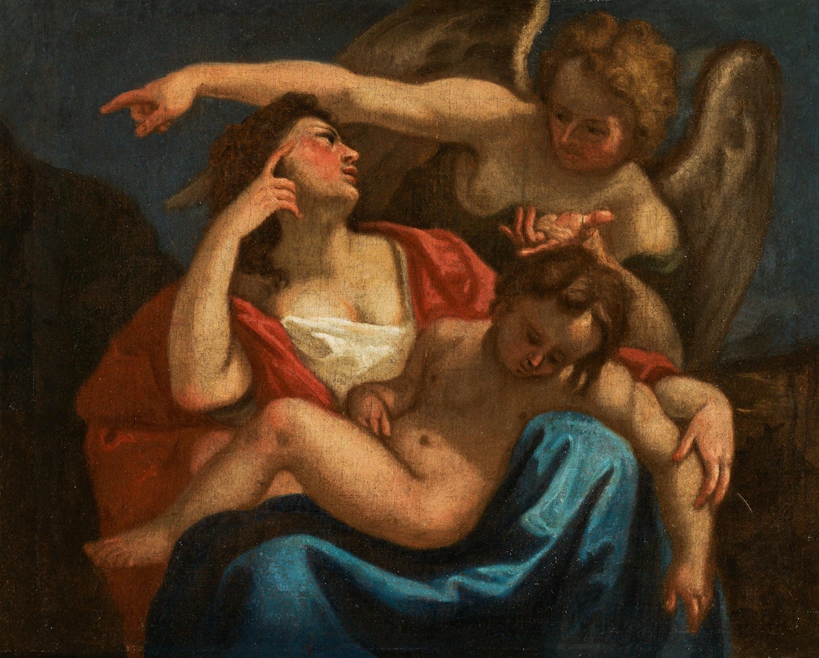 Madonna with child and an angel by BOLOGNESE SCHOOL