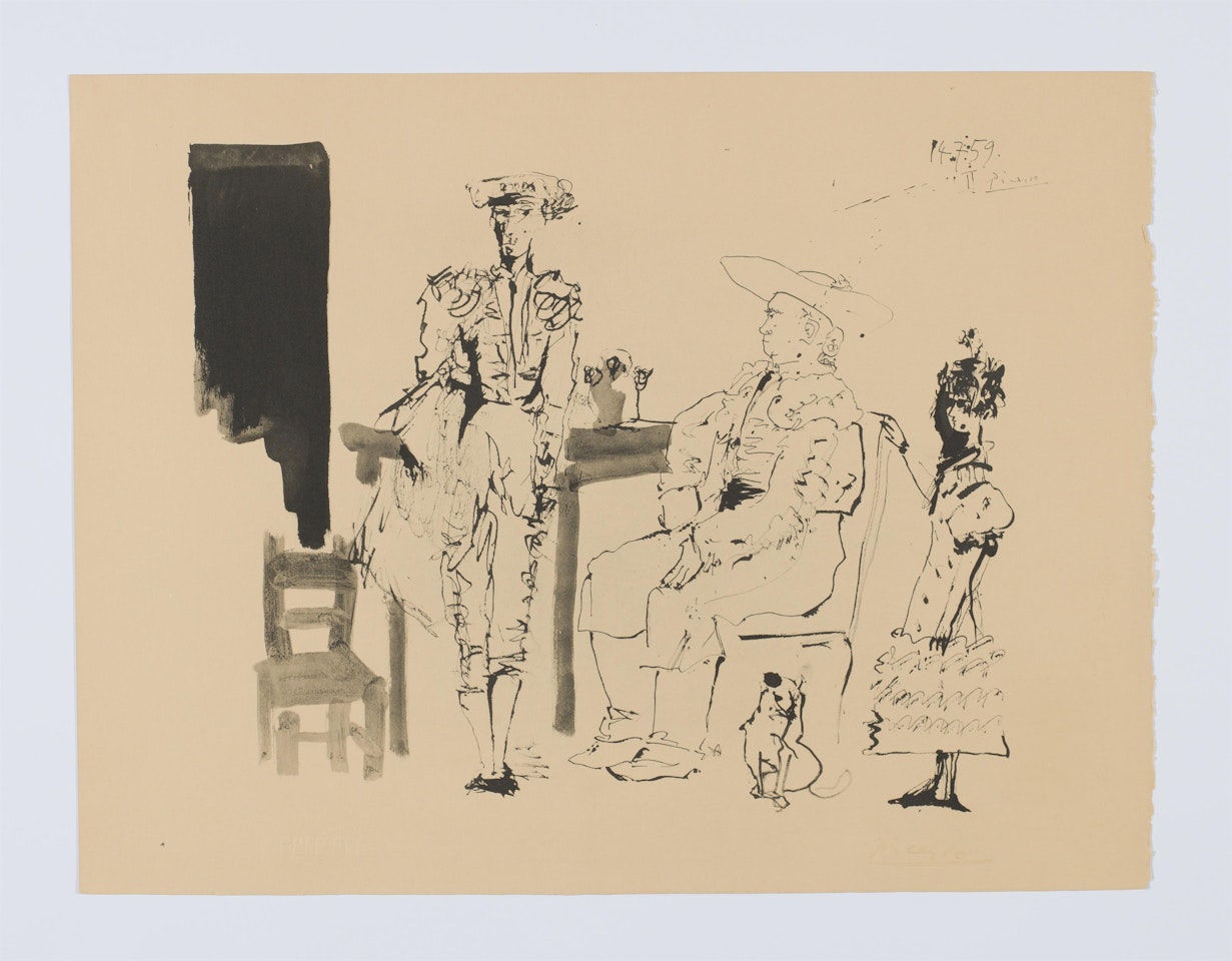 Deux picadors et femme by Pablo Picasso