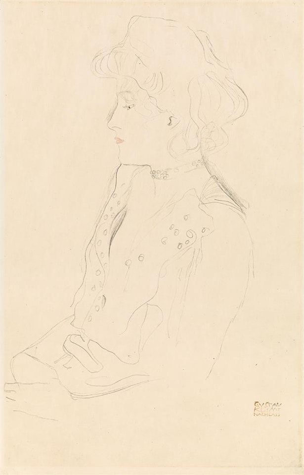 Woman in profile facing left by Gustav Klimt