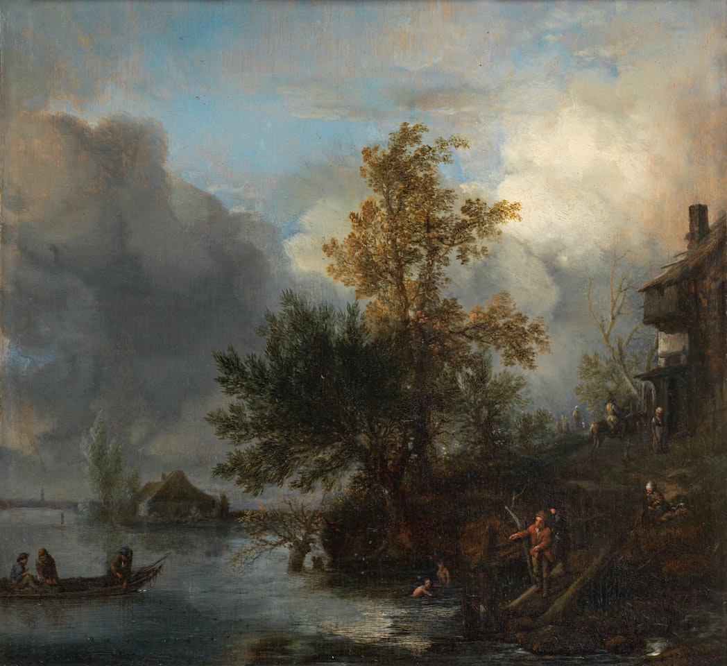 River landscape by Philips Wouwerman