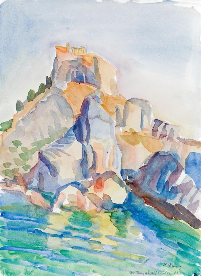 The temple on Lindos by Maria Lassnig