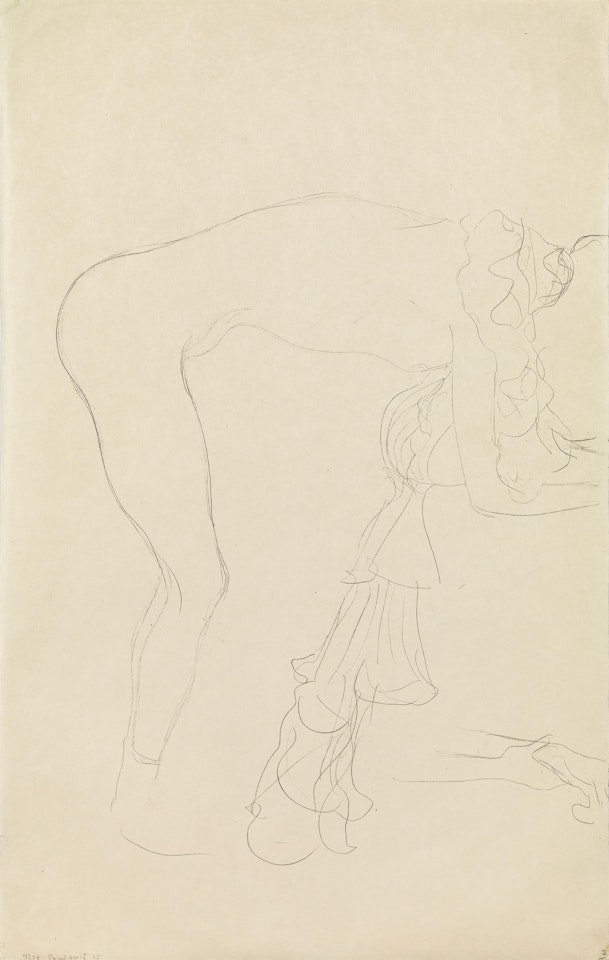Standing nude leaning forwards by Gustav Klimt