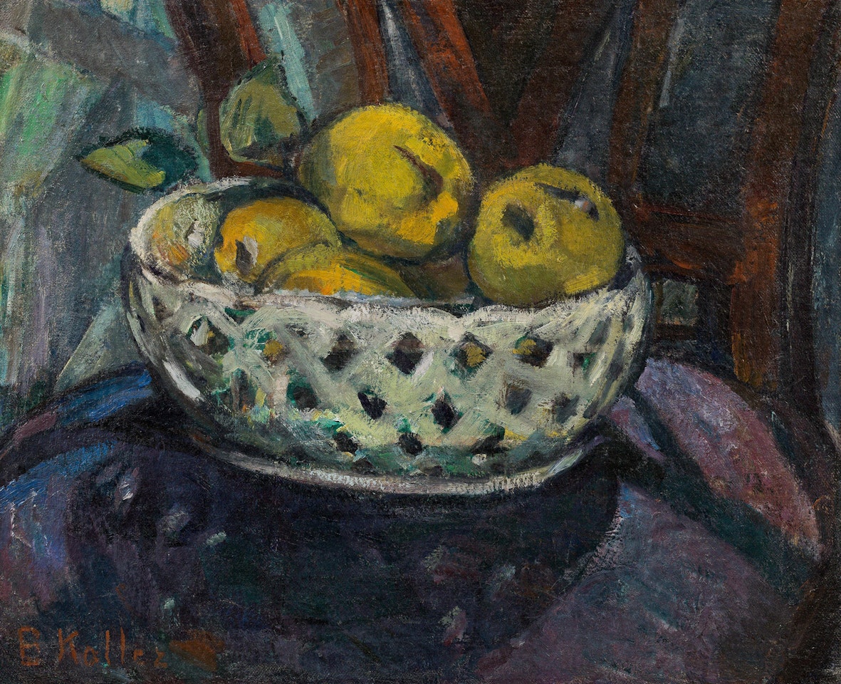 Pears in a white bowl by Broncia Koller-Pinell