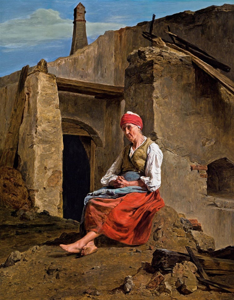 An der Brandstätte by Ferdinand Georg Waldmüller