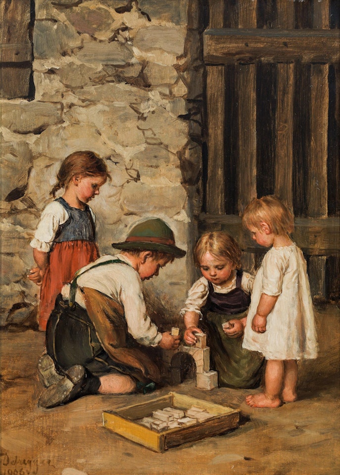 Playing children by Franz von Defregger