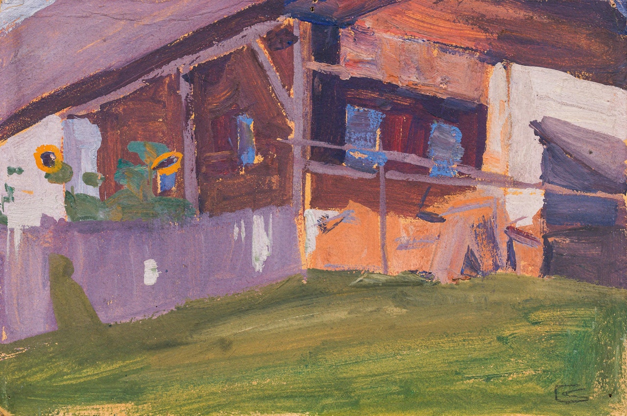 Farmhouse by Egon Schiele