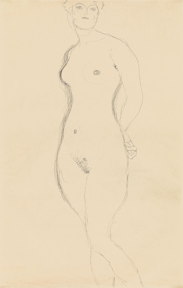 Standing female nude by Gustav Klimt