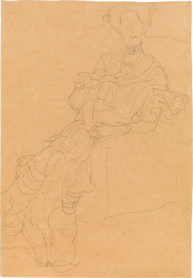 Fritza Riedler in a frilled dress (study for the portrait of Fritza Riedler) by Gustav Klimt