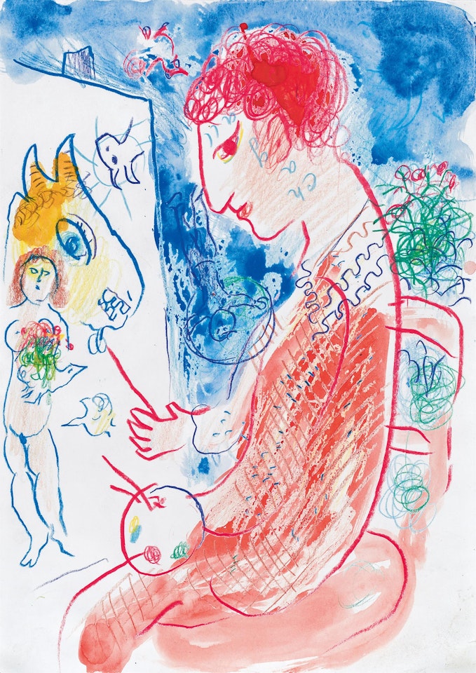 Le peintre au chevalet by Marc Chagall