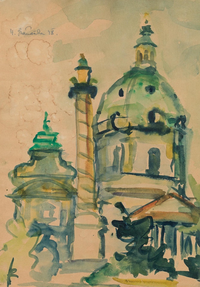 View on the Karlskirche in Vienna by Hans Staudacher