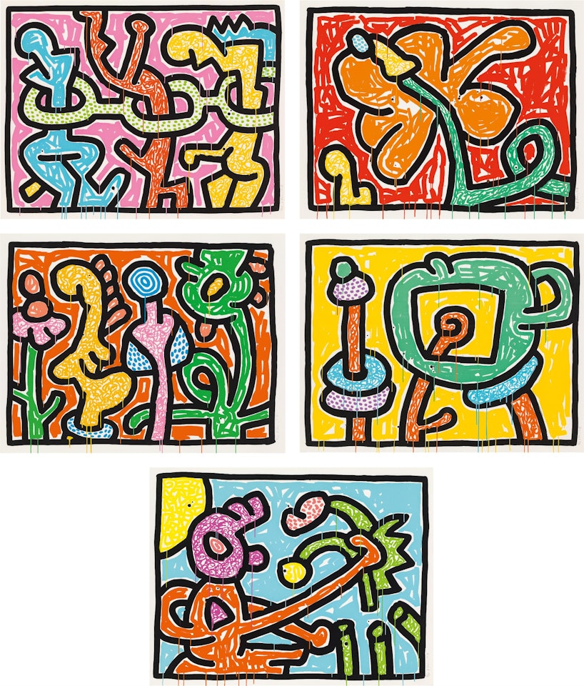 Flowers I-V by Keith Haring