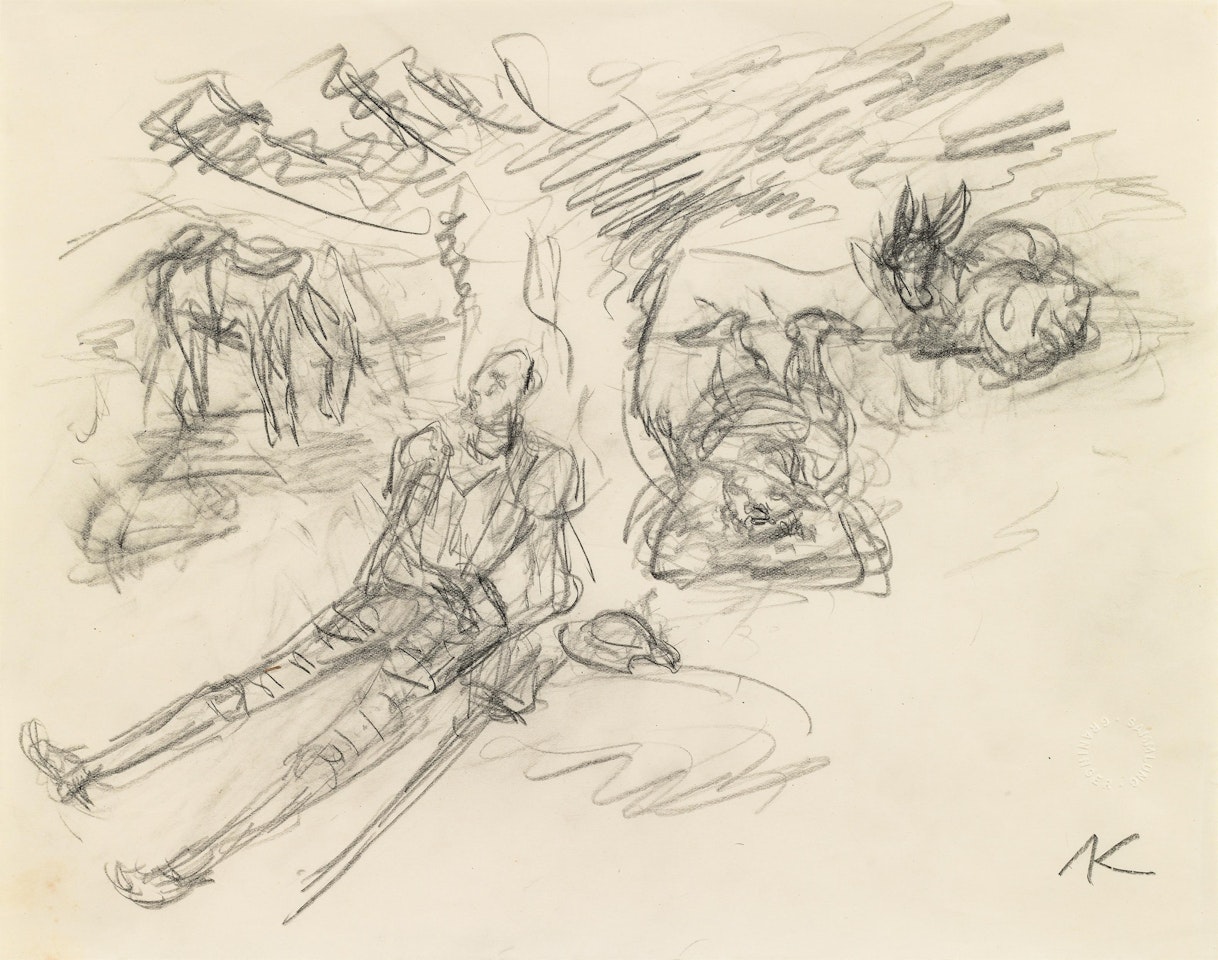Die Rast, Don Quijote und Sancho Pansa by Alfred Kubin