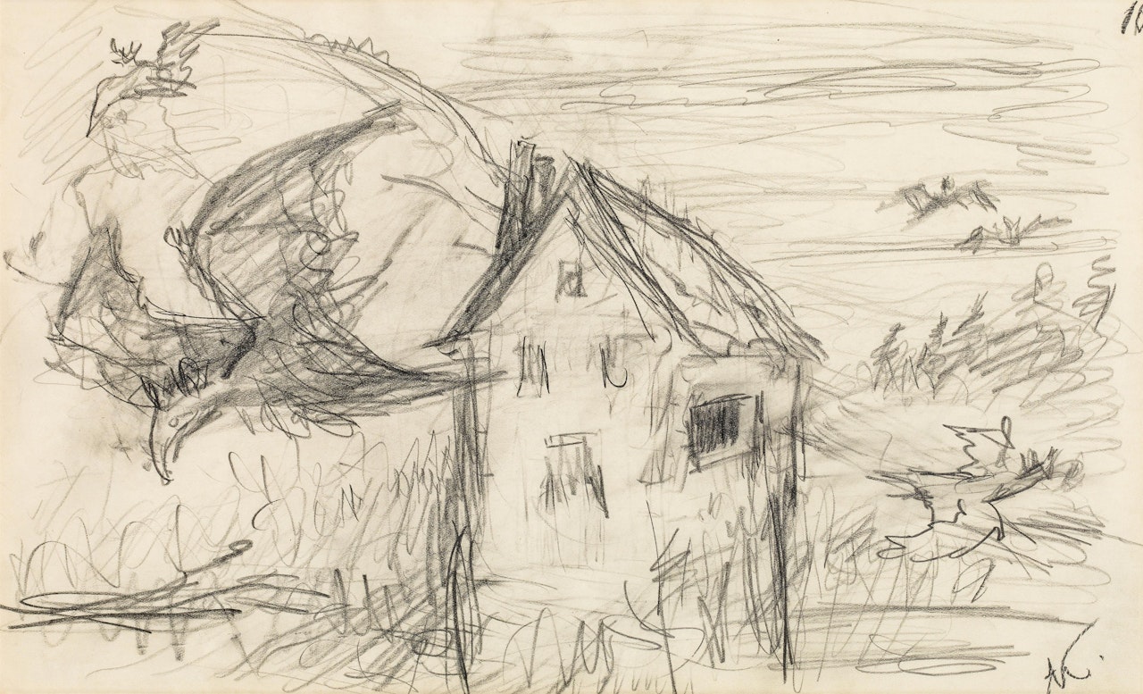 Das Haus der Vampyre (sketch for: Phantasien im Böhmerwald) by Alfred Kubin