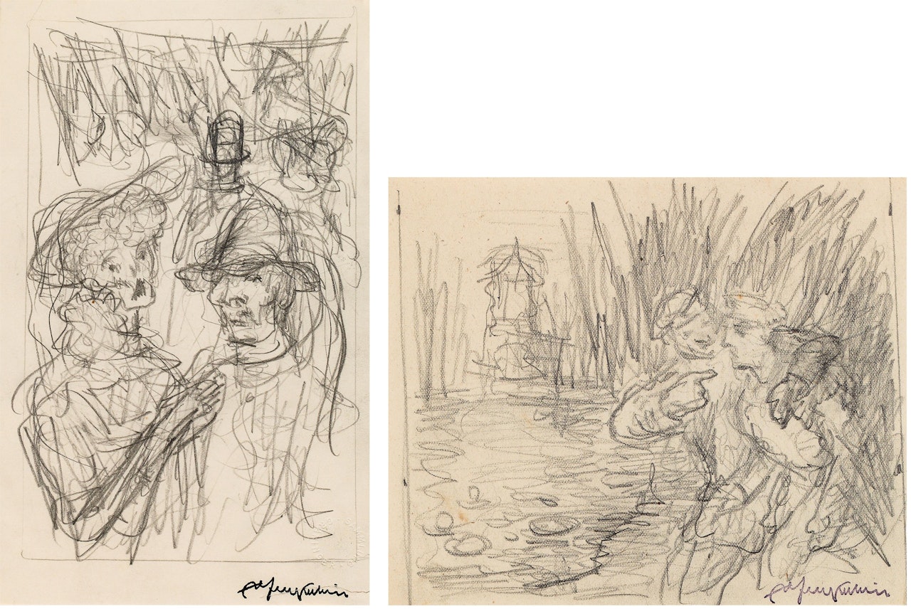 Mixed lot: two illustrations for Schmitz: Märchen aus dem Unbewussten by Alfred Kubin