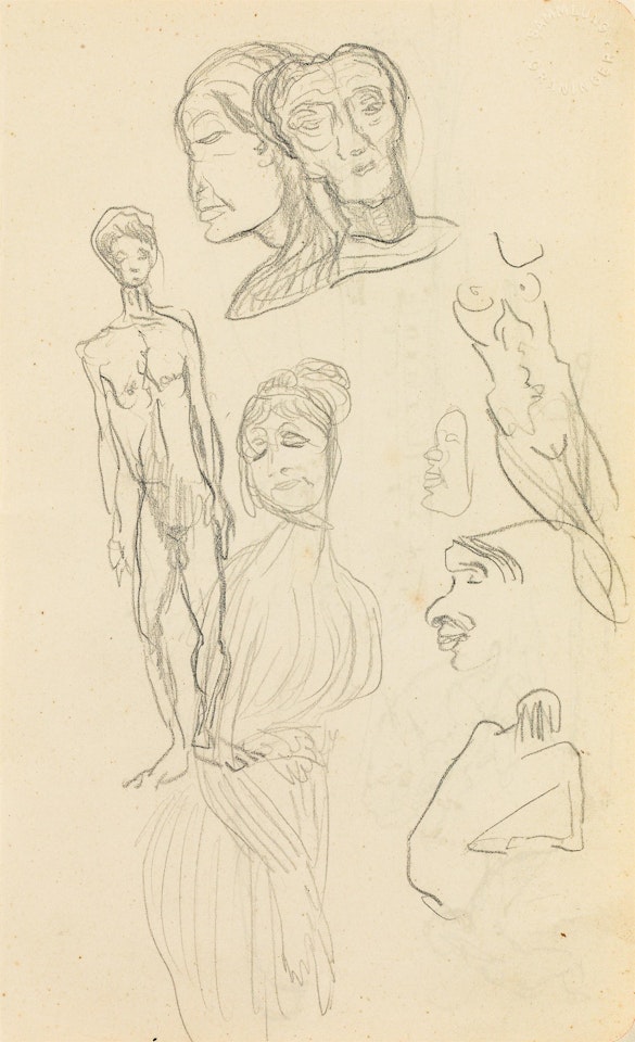 Studies recto and verso by Alfred Kubin