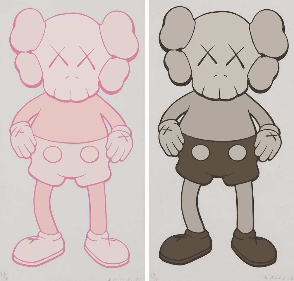 Two works: (i) COMPANION – PINK; (ii) COMPANION – BROWN by Kaws