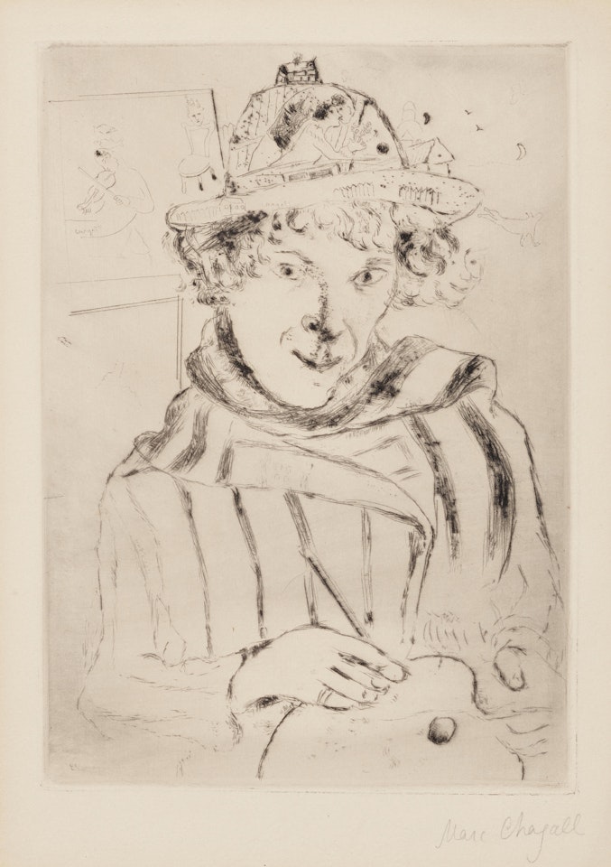 Autoportrait au chapeau orné by Marc Chagall