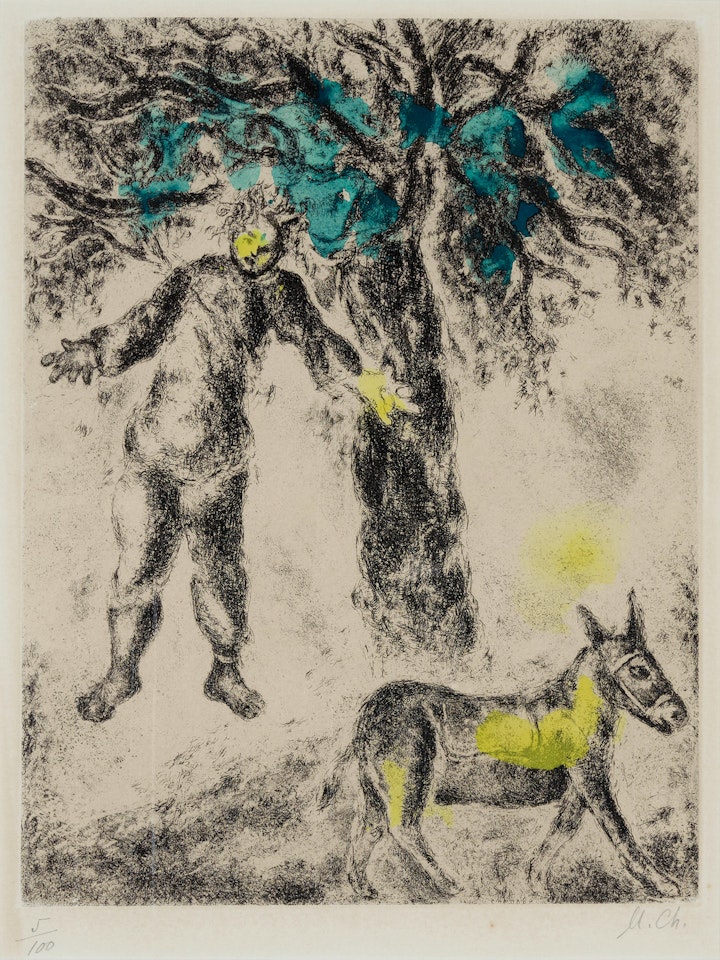 Fin d'Absalon, plate 72, from La Bible by Marc Chagall