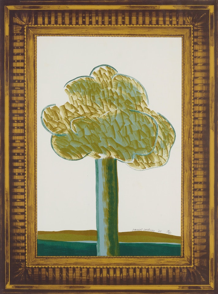 Picture of a Landscape in an Elaborate Gold Frame, from A Hollywood Collection by David Hockney