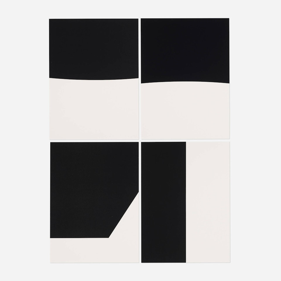 Four works (from the Un coup de dés n'abolira jamais le hasard portfolio) by Ellsworth Kelly