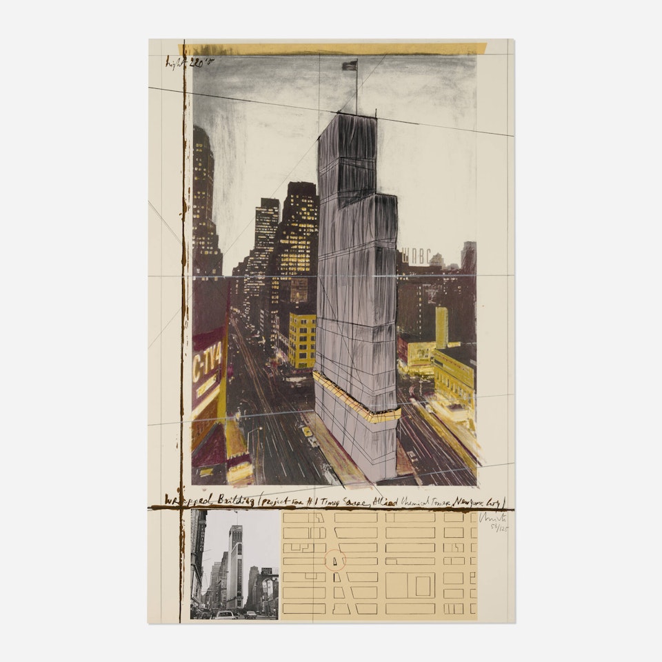 Wrapped Building, Project for 1 Times Square, Allied Chemical Tower, New York by Christo