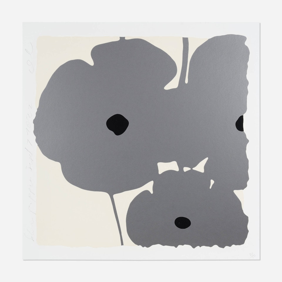 Silver Poppies, Sept 7, 2022 (from the Poppies portfolio) by Donald Sultan