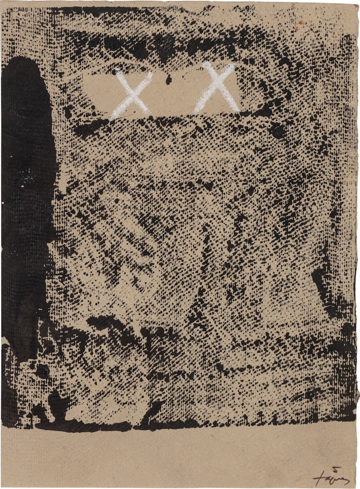 Deux croix à la craie by Antoni Tapies