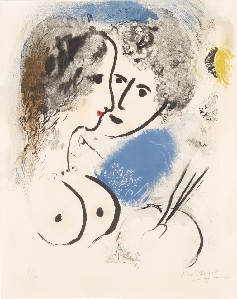 Le peintre à la palette by Marc Chagall
