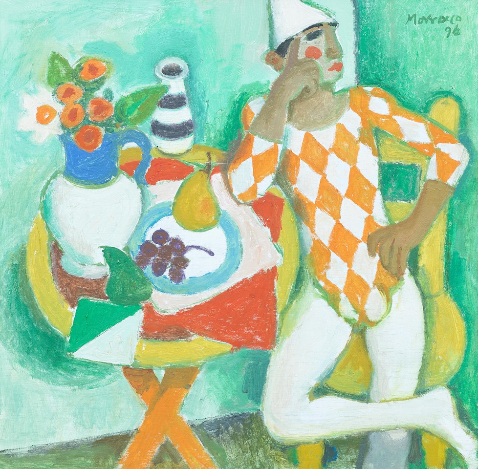 Clown Contemplating by Alberto Morrocco