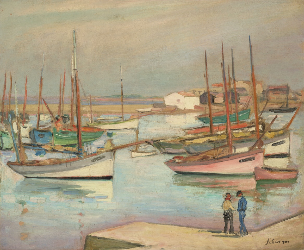 Maisons sur le port à l"île d"Yeu by Henri Lebasque