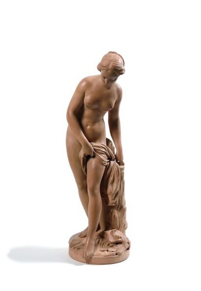 Young woman in the bath by French School
