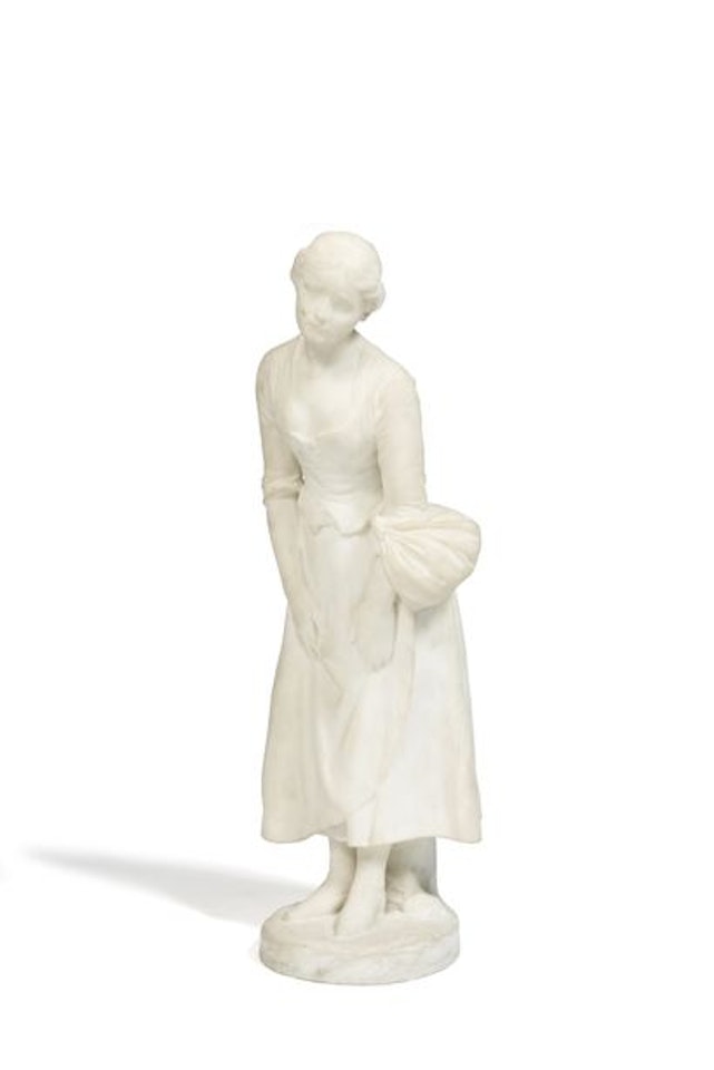 Peasant woman with bundle by French School