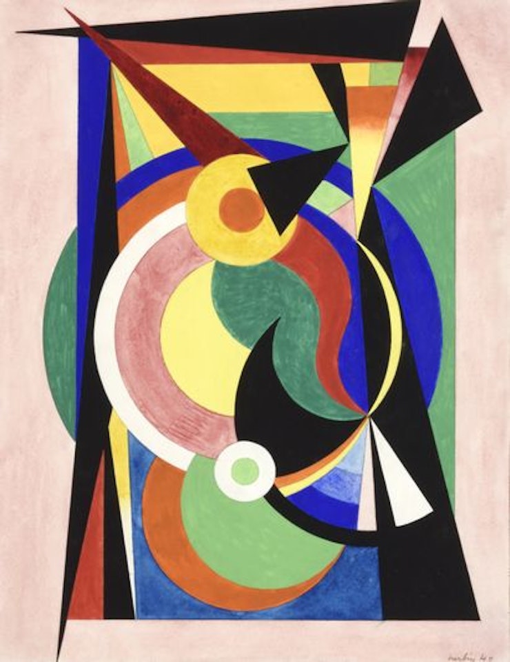 COMPOSITION ON A PINK BACKGROUND by Auguste Herbin
