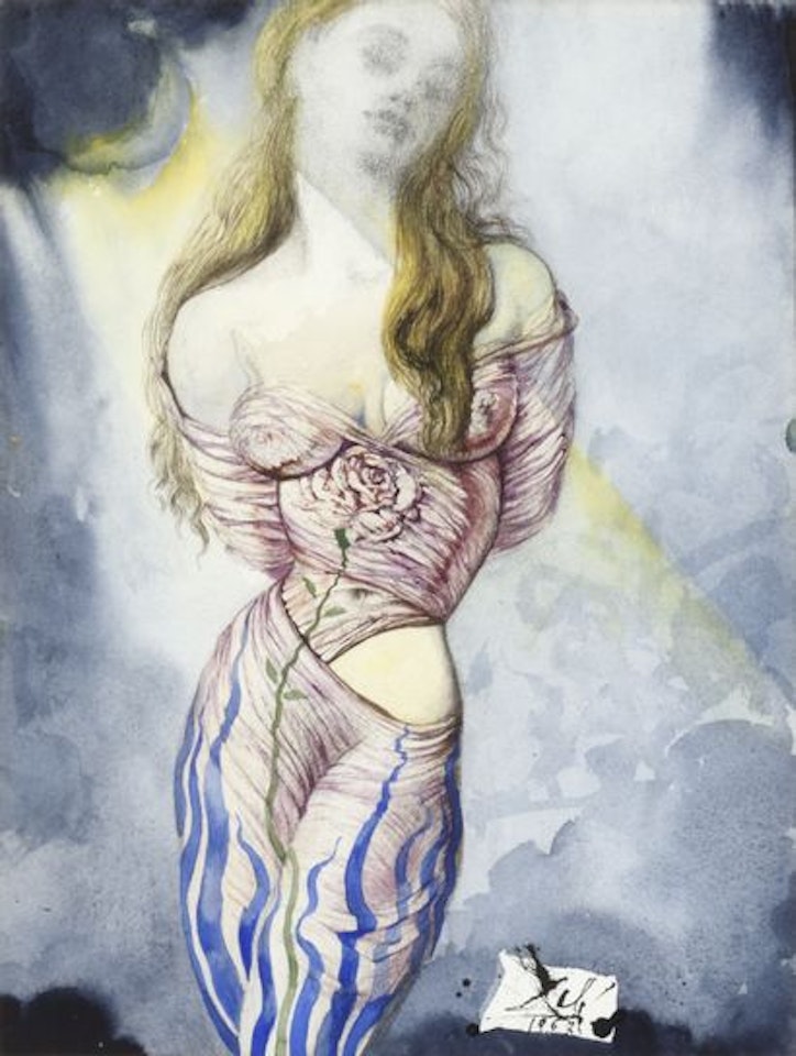 WOMAN WITH A ROSE by Salvador Dali