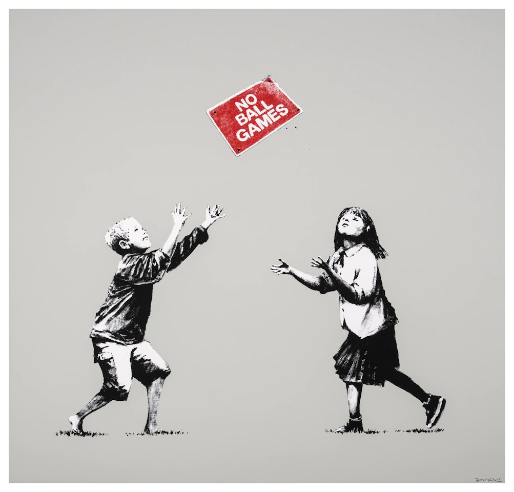 No Ball Games (Grey) (Signed) by Banksy