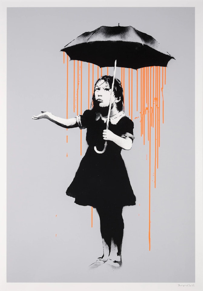 NOLA (Orange Rain) (Signed) by Banksy