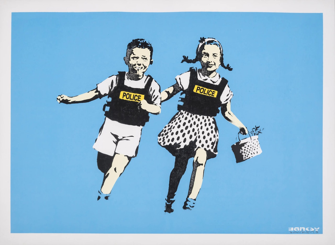 Jack and Jill (Police Kids) (Signed) by Banksy