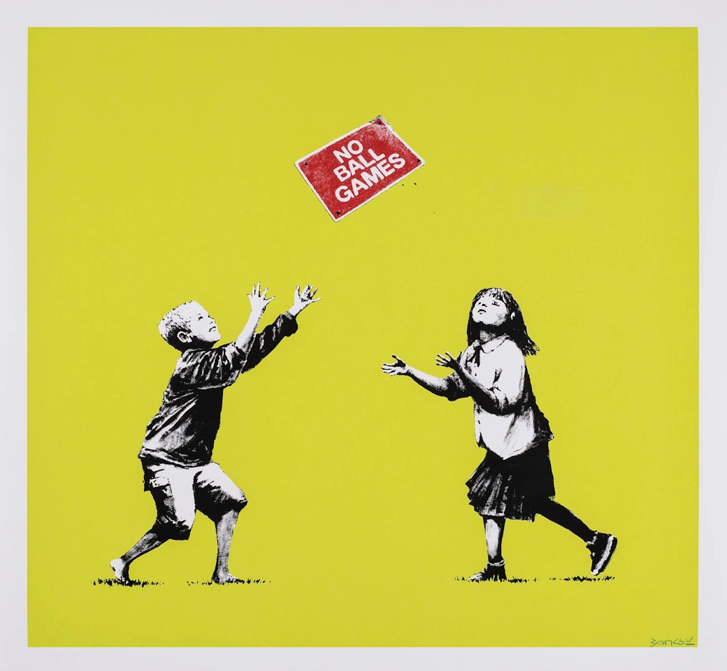 No Ball Games (Green) (Signed) by Banksy
