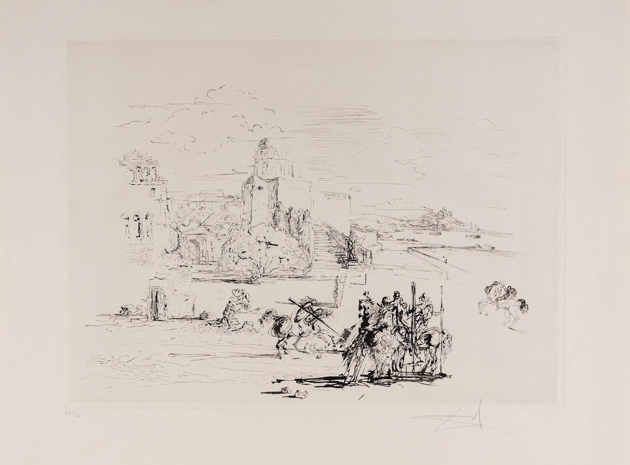 Road To Ampurdam (Rome and Cadaques) (Field 73-21) by Salvador Dali